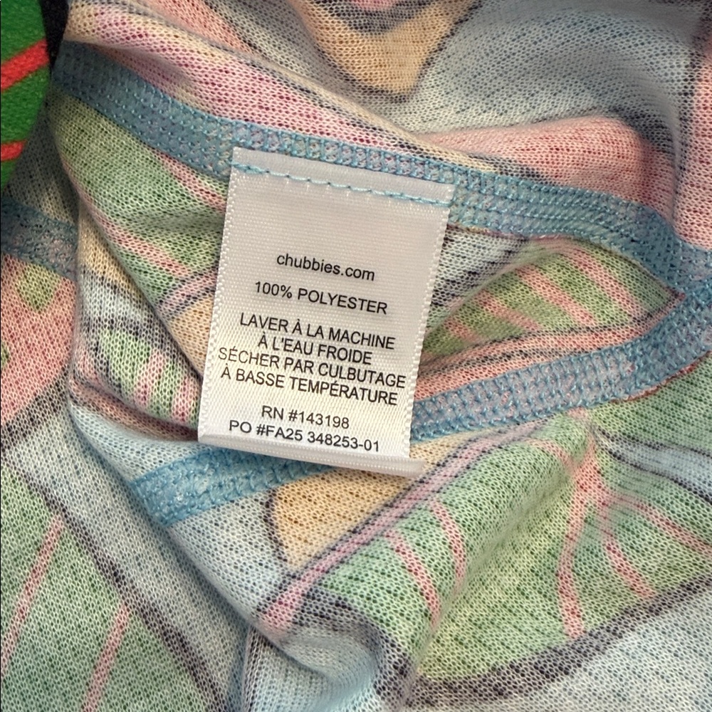chubbies Bright Tropical Print shirt in Aqua, Pink & Green size M brand new - Picture 6 of 8
